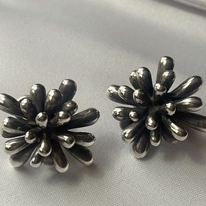 Sterling Three Dimensional Burst Earrings